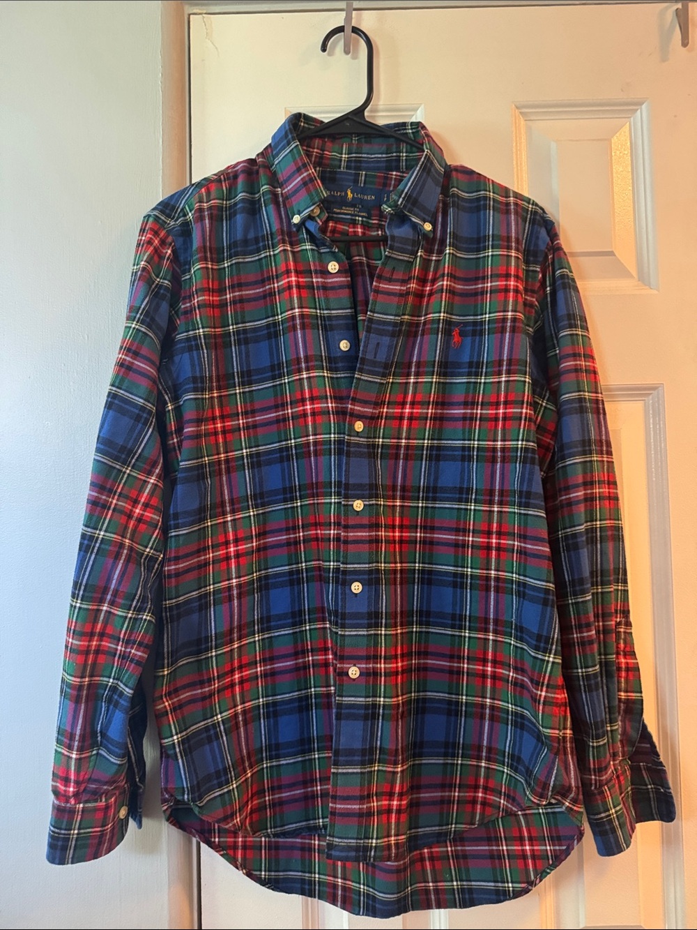 Ralph Lauren Men’s Multicolor Plaid Button-Down Shirt - Blue/Red/Green